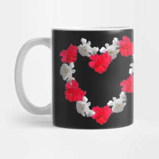 Floral love heart red and white, no text Mug